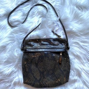 Pietro Alessandro Metallic Snakeskin Italian Bag Crossbody Shoulder